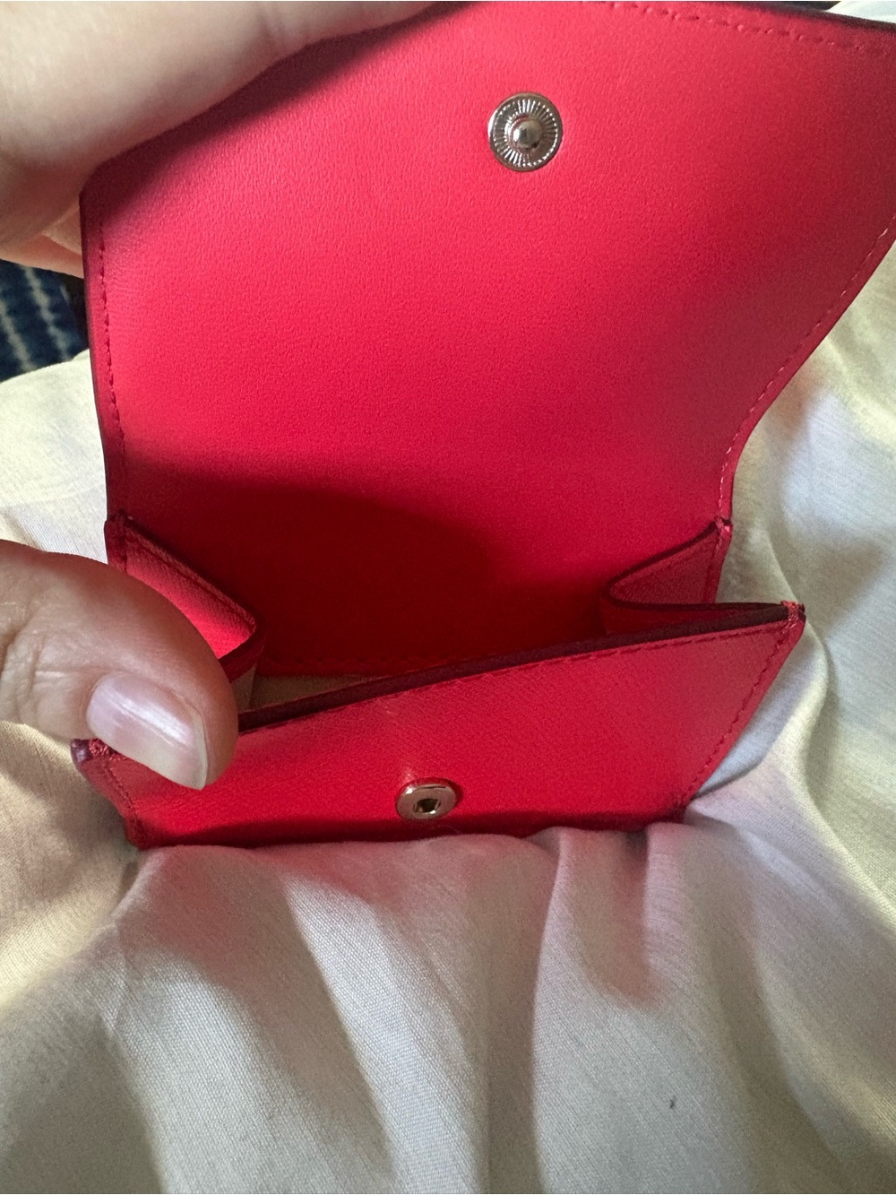 Kate Spade Staci Red Micro Tri Fold Snap Wallet NWT - Picture 7 of 7